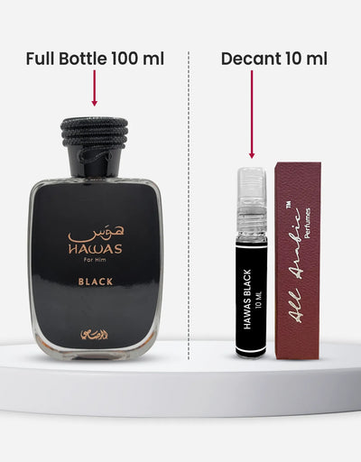 Rasasi Hawas For Him Black EDP 10ML Decant